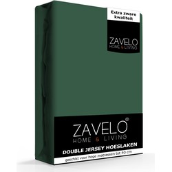 Zavelo Double Jersey Hoeslaken Groen-2-persoons (140x200 cm)