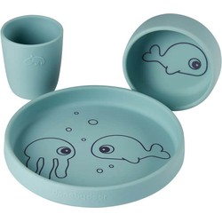 Done by Deer Done by Deer Silicone dinner set Sea friends Blue