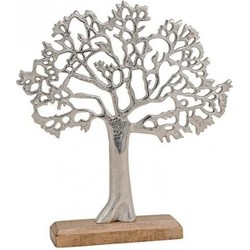 Metalen decoratie Tree of life boom op standaard 33 cm - Beeldjes