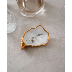 Oester met tekst 'Enjoy Today' | Oester decoratie | Interieuraccessoire | Tafeldecoratie | Bruiloft inspiratie