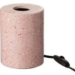 J-line - Lamp Voet Terrazzo Rond Roze - 10x10x13cm