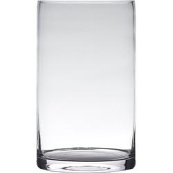 Transparante home-basics cylinder vorm vaas/vazen van glas 20 x 15 cm - Vazen