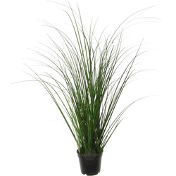 Louis Maes Quality kunstplant - Siergras bush - donkergroen - H55 cm - in pot - Kunstplanten