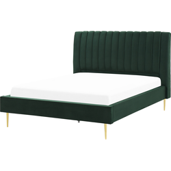 MARVILLE  - Tweepersoonsbed - Smaragdgroen - 140 x 200 cm - Fluweel