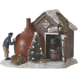 LuVille Kerstdorp Miniatuur Bierbrouwerij - L16 x B14 x H12 cm