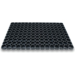 2x Deurmatten/schoonloopmatten van rubber 40 x 60 cm rechthoekig - Deurmatten