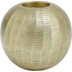 PTMD Kikie Gold aluminium candle holder sphere S SET van 2