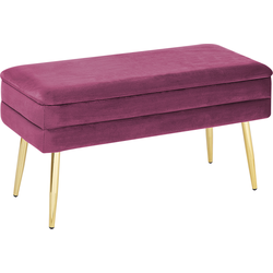 Beliani DURHAM - Bedbank-Rood-Fluweel
