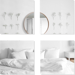 MISOU Plakspiegel - 4 stuks - 30x30cm - Deurspiegel Hangend - Zelfklevende spiegel - Wandspiegel Vierkant - Rechthoek - Wanddecoratie - Miroir Mural
