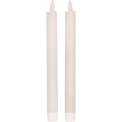 2x Kerstdiner/diner kaarsen wit LED 25,5 cm - LED kaarsen