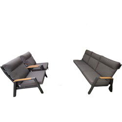 Carouge loungeset 3 delig teak antraciet