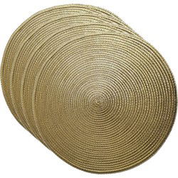 Gerimport Placemat - 4x - metallic goud - dia 38 cm - rond- onderlegger - Placemats