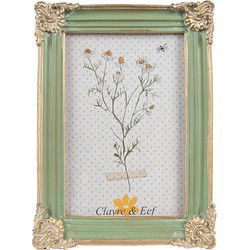 Clayre & Eef Fotolijst 10x15 cm Groen Kunststof Glas Fotokader