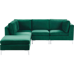 Beliani EVJA - Modulaire Sofa-Groen-Fluweel