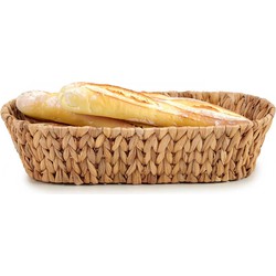 Giftdecor Opbergmandje/Broodmandje - gevlochten riet - naturel kleur - 37 x 17 x 9 cm - broodmand