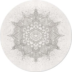 Muurcirkel Sparkling Mandala Pattern Grey