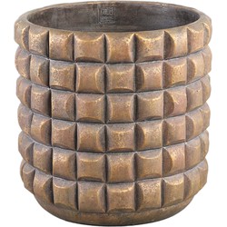 PTMD Wiliam Brown cement round pot blocks gold XXL