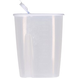 Excellent Houseware Voedselcontainer - wit - 2,2 liter - kunststof - 20 x 9,5 x 23,5 cm - Voorraadpot