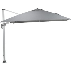 Hawaii zweefparasol Deluxe 300x300 wit/lichtgrijs zonwering - Garden Impressions