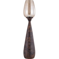 PTMD Midi Brown Mango Wood Stormlight Luster Glass M