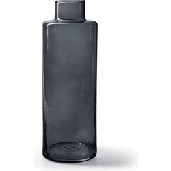 Jodeco Bloemenvaas Willem - transparant smoke glas - D11,5 x H26 cm - fles vorm vaas - Vazen