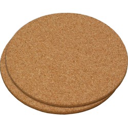 2x Kurken onderzetters 20 cm rond - Panonderzetters