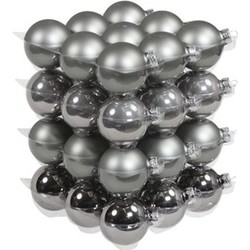 Othmar Decorations kerstballen - 36x st - grijs - D6 cm - glas - Kerstbal