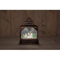 B.O. Lantern Snowman Glitter Water Led Warm White 22X8X29 cm