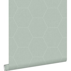 ESTAhome behang hexagon celadon groen - 0,53 x 10,05 m - 148750