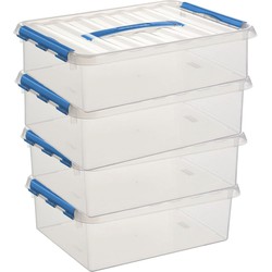 Sunware opbergbox - 4x - transparant - 12L - 40 x 30 x 14 cm - Opbergbox