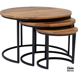 Benoa Oceanside Coffee Table Set of 3 Natural Finish 67 cm