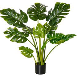 Kunstplanten Monstera 110cm - 11 Bladeren en zwarte Pot