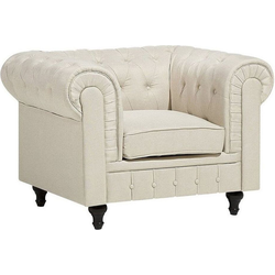 Beliani CHESTERFIELD - Fauteuil-Beige-Polyester