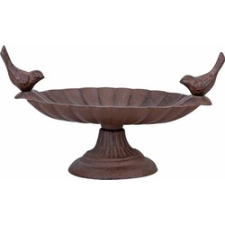 Tuindeco vogelbad/voeder bakje op voet - gietijzer - 23 x 15 cm - Vogelvoederschalen