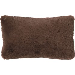 Dutch Decor ZAYA - Sierkussen 30x50 cm - bontlook - effen kleur - Chocolate Martini - bruin - Dutch Decor