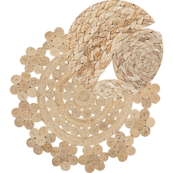 Beliani BIRECIK - Laagpolig-Beige-Jute