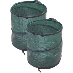 2x stuks groene tuinafvalzakken opvouwbaar 90 liter - Tuinafvalzak