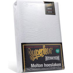 Superieur Molton Matras Hoeslaken - 90x200 cm & 100x200 cm - Ook Geschikt Voor 210 en 220 cm Lengte - Katoenen Matrasbeschermer - Hoge Hoek - Extra Zware Hotelkwaliteit - Fris & Beschermend - Perfecte Pasvorm