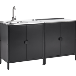 VILAMA - Tuin keukenkast - Zwart - 2-delig - RVS