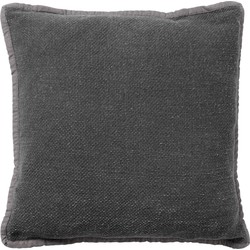 Dutch Decor BOWIE - Kussenhoes 45x45 cm - van gewassen katoen - Charcoal Gray - antraciet - Dutch Decor