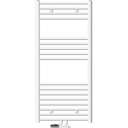 Badkamerradiator Sahara 600 x 1200 mm Wit gebogen + middenaansluiting