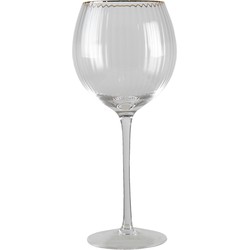 Clayre & Eef Wijnglas 500 ml Transparant Glas Wijnkelk Wijn Drinkglas