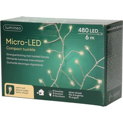 Lumineo Kerstverlichting - twinkel - warm wit - 480 LEDs - 6 m - Kerstverlichting kerstboom