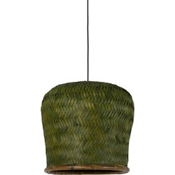 Light and Living hanglamp  - groen - bamboe - 2961576