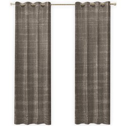 LW Collection LW Collection Gordijnen Taupe Chenille Kant en klaar 270x140CM