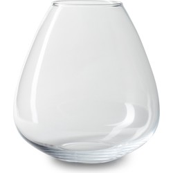 Jodeco Bloemenvaas Gabriel - helder transparant - glas - D22 x H23 cm - bol vorm vaas - Vazen