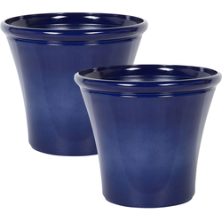 Beliani KOKKINO - Plantenbak voor buiten-Blauw-Klei-vezelmengsel