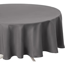 Tafelkleed rond 180 cm grijs polyester - Tafellakens