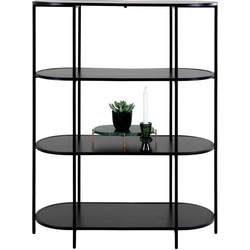 Vita Shelf - Oval shelf with black frame and 4 black shelves