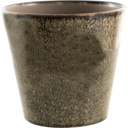 Clayre & Eef Bloempot  Ø 17x16 cm Groen Keramiek Rond Bloempot binnen